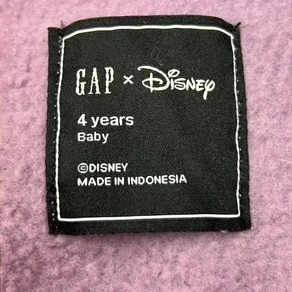 GAP x Disney Girls Hoodie Sweatshirt Size 4 Lavender Graphic Cotton/Polyester